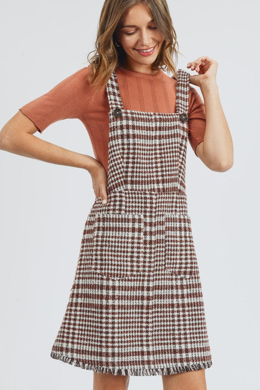 Plus Jumper Plaid Overall Dress