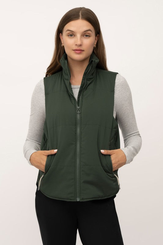 Puffer Vest with Zipper Pockets