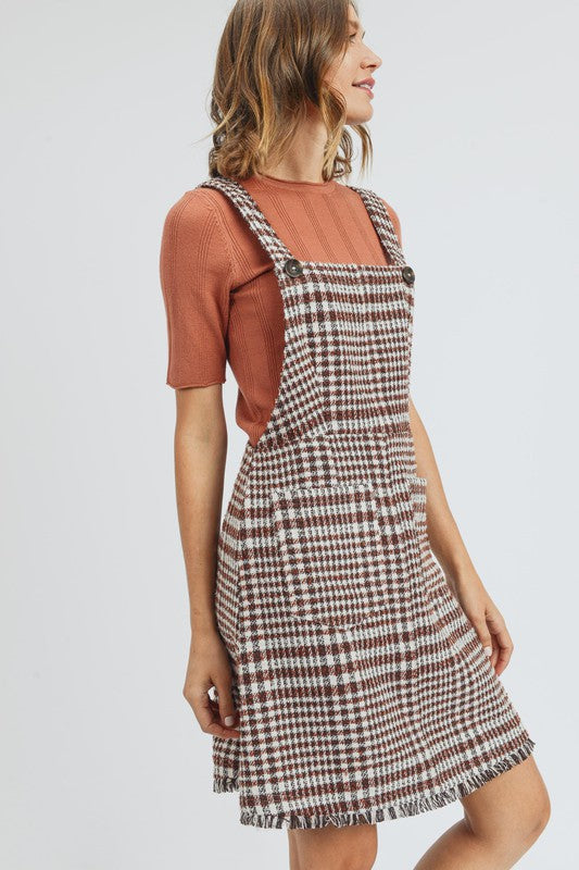 Plus Jumper Plaid Overall Dress