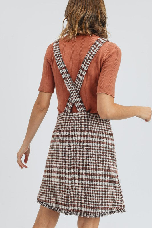 Plus Jumper Plaid Overall Dress