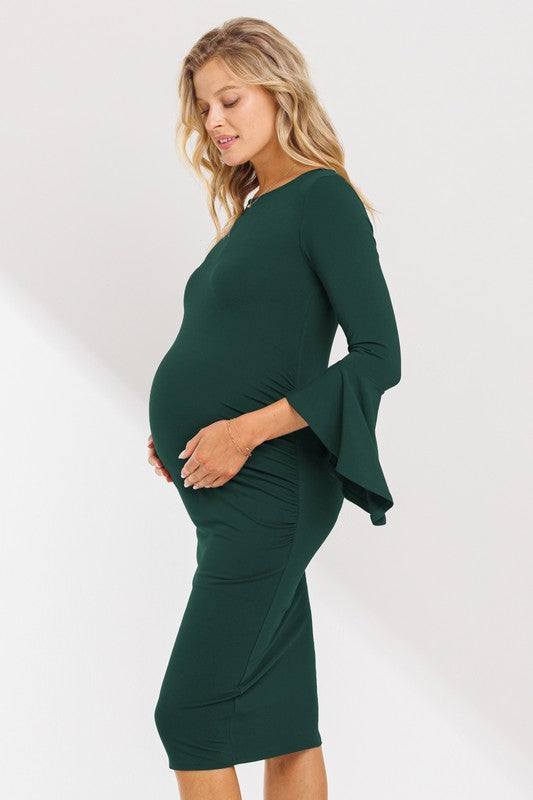 Bell Sleeve Maternity Dress