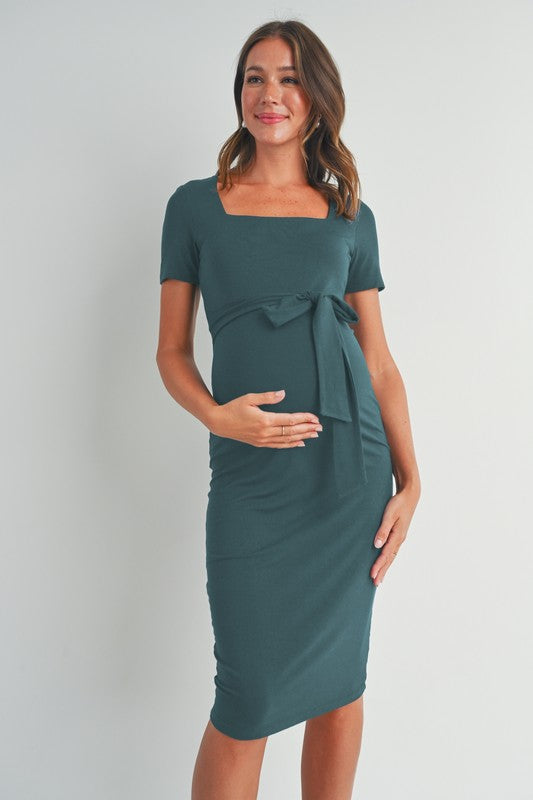 Square Neck Maternity Dress